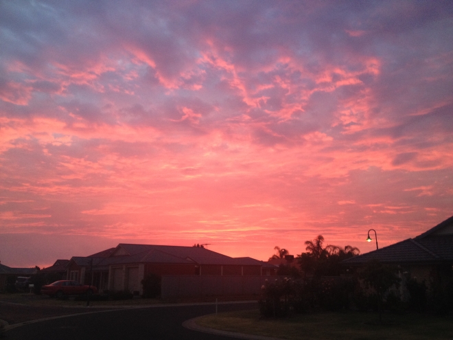 Fire fuelled sunset, Tanunda 3 January 2015